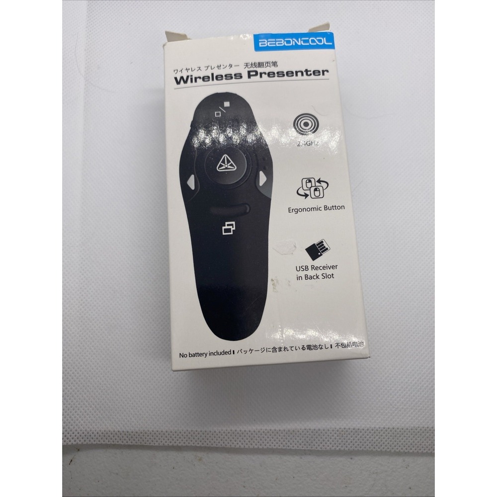 Wireless Presenter Power Point Clicker USB - Black